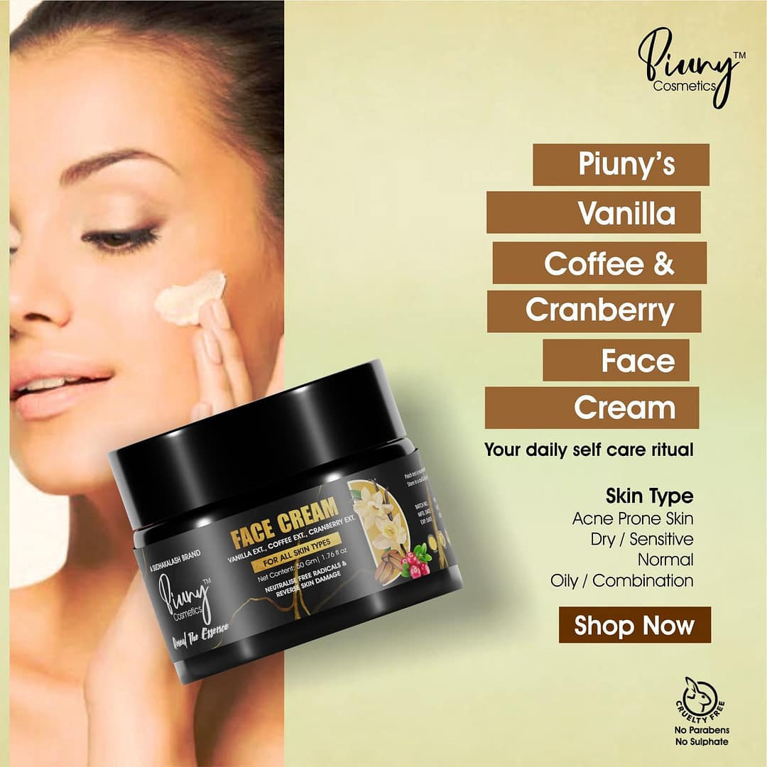 Piuny Cosmetics Vanilla Coffee Cranberry Face Moisturizer for All Skin Types - 50g - Image 6