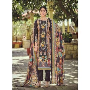 Plum Cotton Salwar Suit with Diamond Embroidery | Heavy Work Unstitched Dress Material | Fabiha Fashion